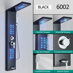 Mitigeo Noir 6002 Colonne de Douche Hydromassante Haut de Gamme