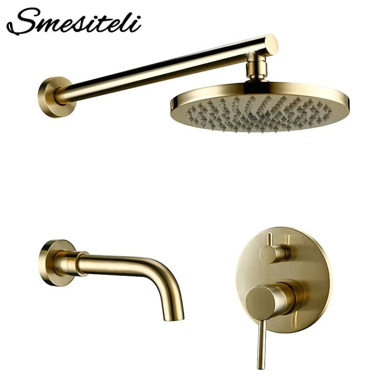 Mitigeo 25 cm / 30cm Colonne de Douche Or Brossé