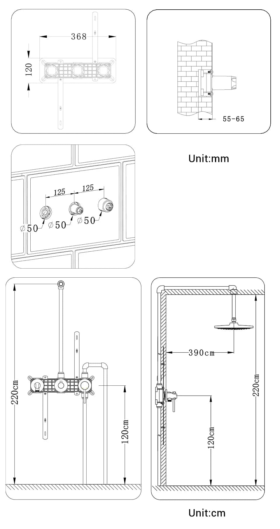 Mitigeo Colonnes de Douche