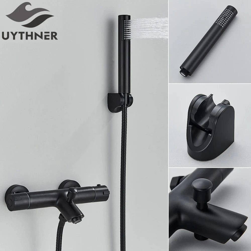 Mitigeo Ensemble Mitigeur douche Noir C Douche Thermostatique