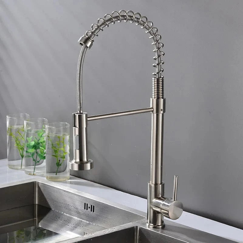 Mitigeo Nickel Gris Mitigeur cuisine doré douchette