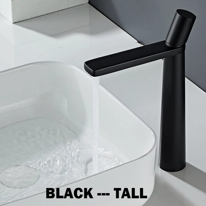 Mitigeo Noir Vasque Mitigeur Lavabo Laiton Brossé