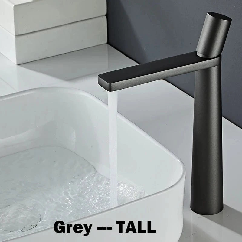 Mitigeo Gris Vasque Mitigeur Lavabo Laiton Brossé