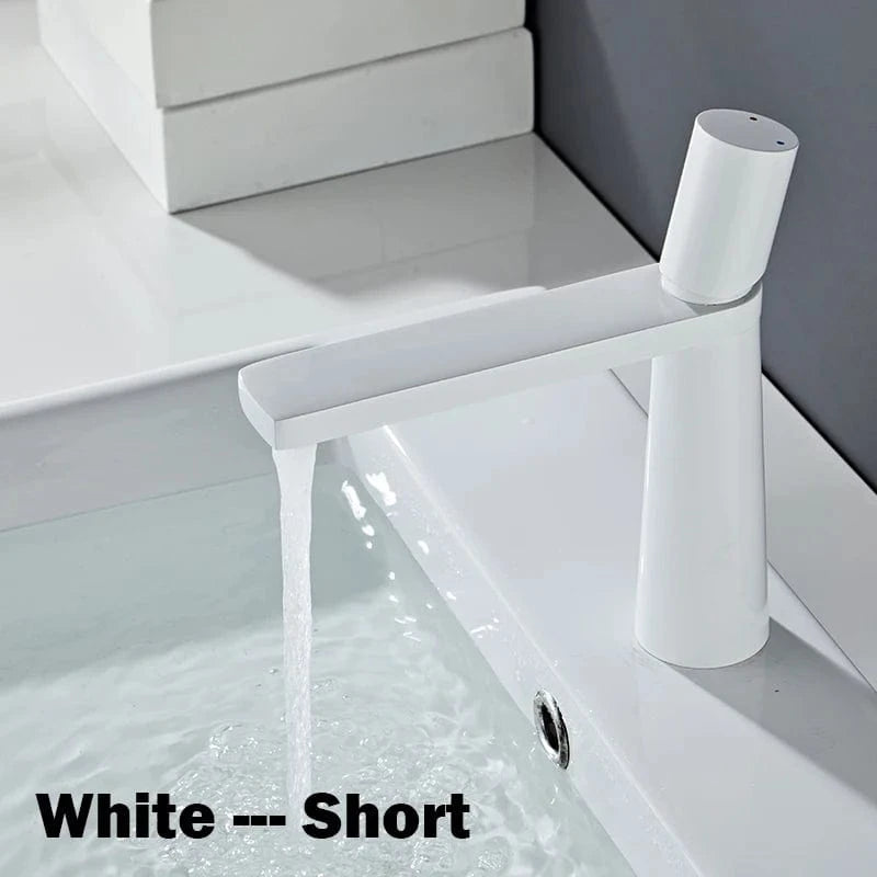 Mitigeo Blanc Lavabo Mitigeur Lavabo Laiton Brossé