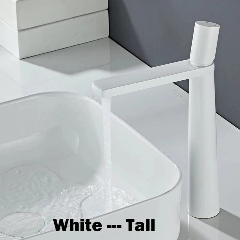 Mitigeo Blanc vasque Mitigeur Lavabo Laiton Brossé