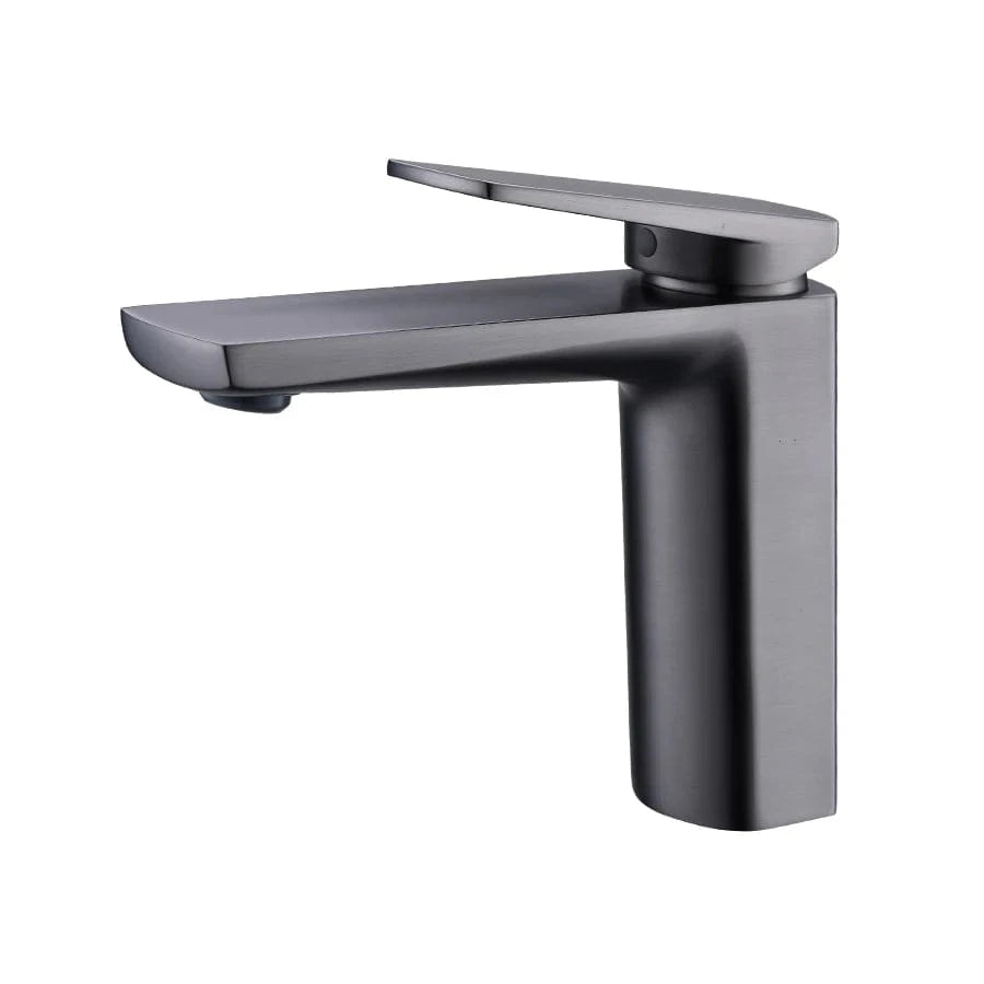 Mitigeo Gris Métallisé Mitigeur Lavabo Laiton