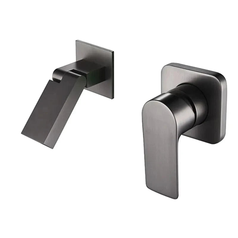 Mitigeo Gris métallisé Mitigeur Lavabo Mural