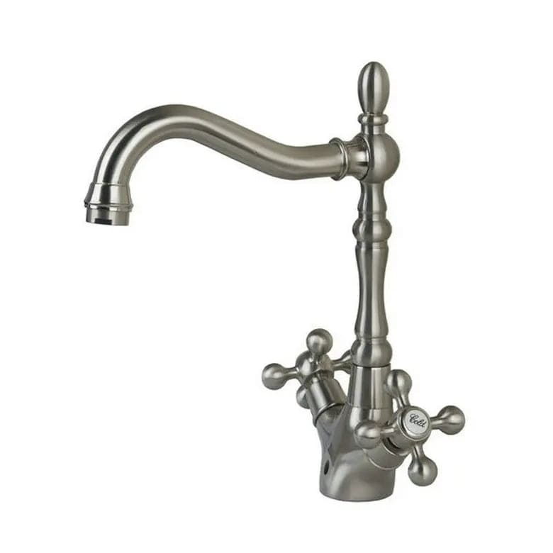 Nickel Brossé 2 Mitigeur Lavabo Retro Mitigeo