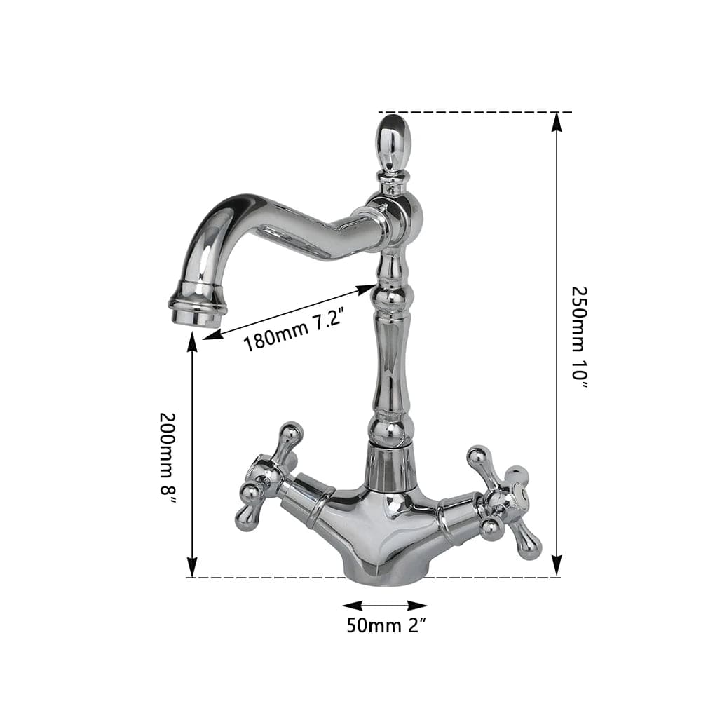 Chrome poli 1 Mitigeur Lavabo Retro Mitigeo