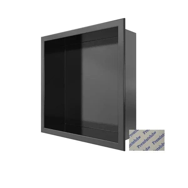 Mitigeo Laqué noir Niche de Douche Encastrable