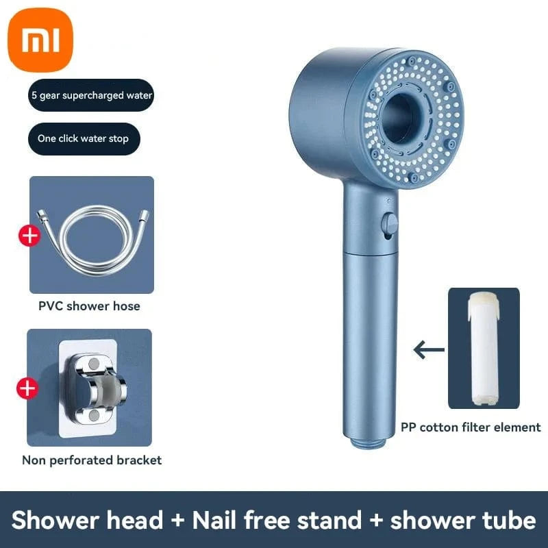 Mitigeo Ensemble de douche  Bleu Pommeau de Douche Economique