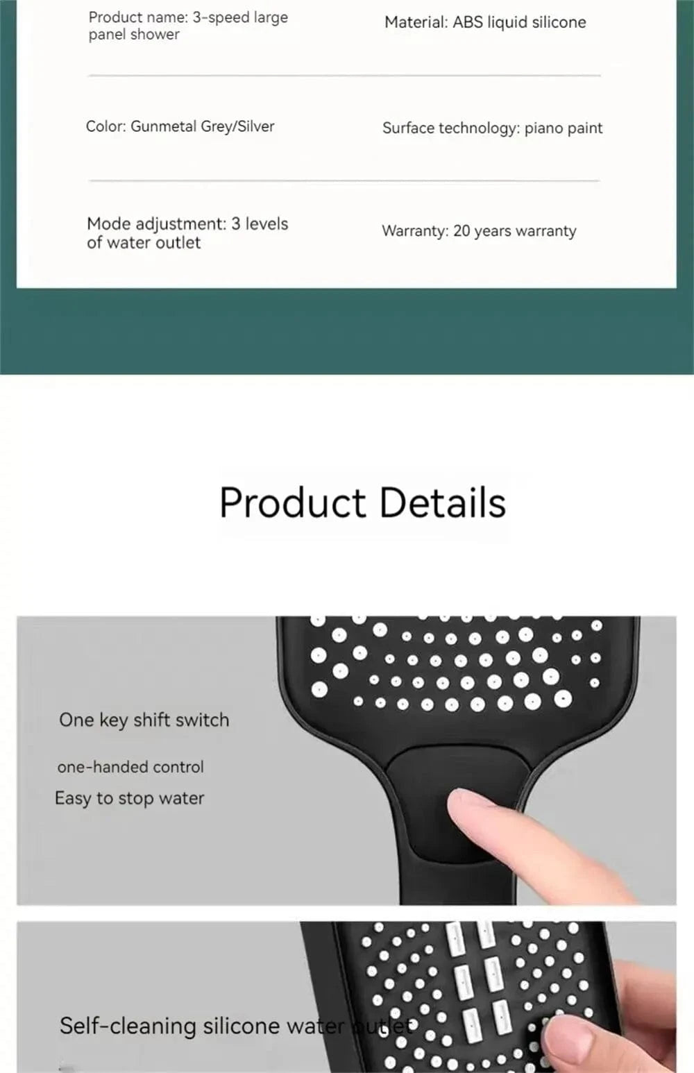 Mitigeo Pommeau de Douche Economiseur d'eau