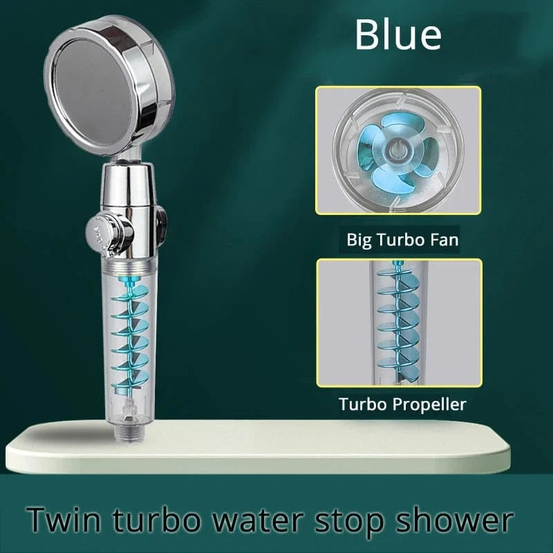 Mitigeo Bleu Pommeau de Douche et Flexible