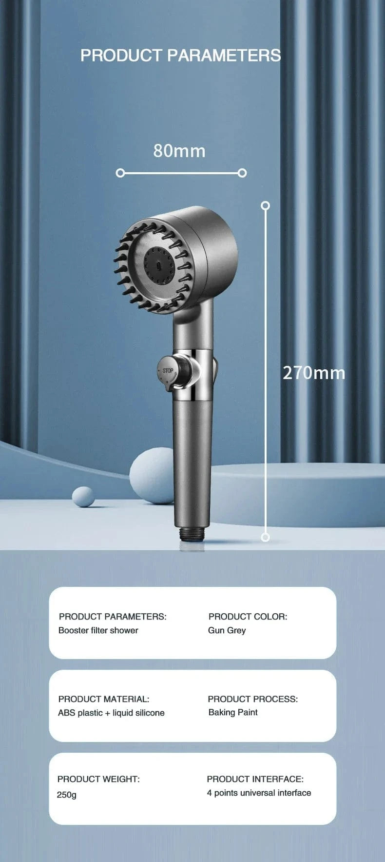 Mitigeo Pommeau de Douche Haute Pression