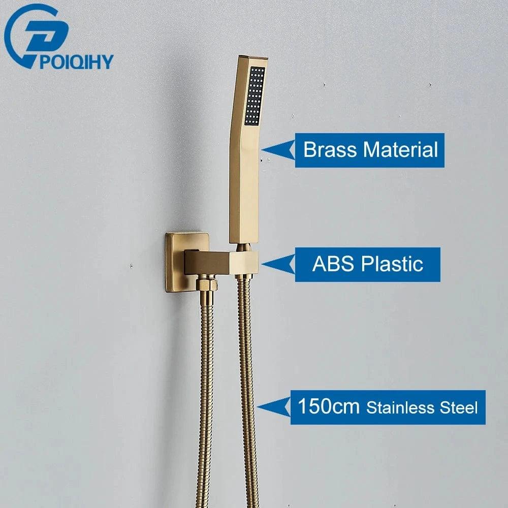 Mitigeo Or Brossé A Pommeau et Flexible de Douche