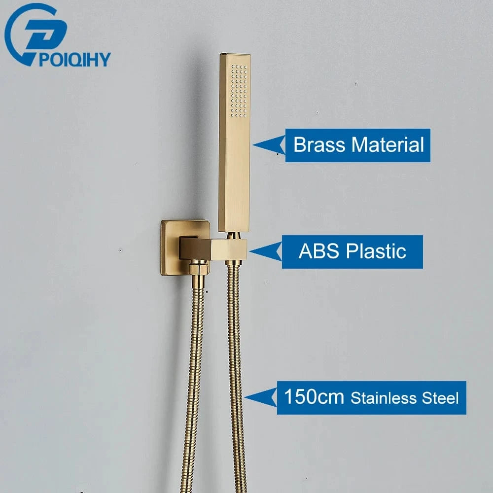 Mitigeo Or Brossé C Pommeau et Flexible de Douche