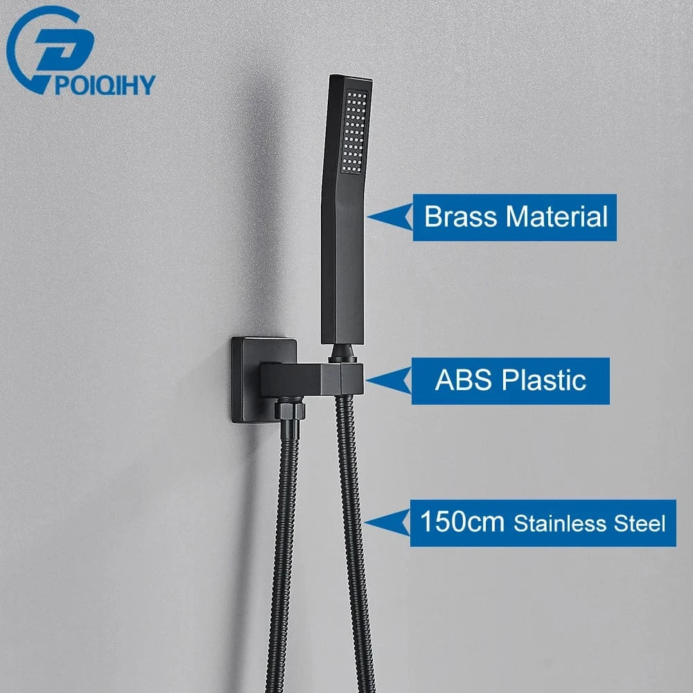 Mitigeo Noir A Pommeau et Flexible de Douche