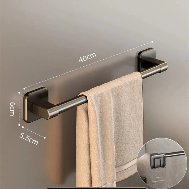 Mitigeo Noir--40CM Porte Serviette Bois Mural
