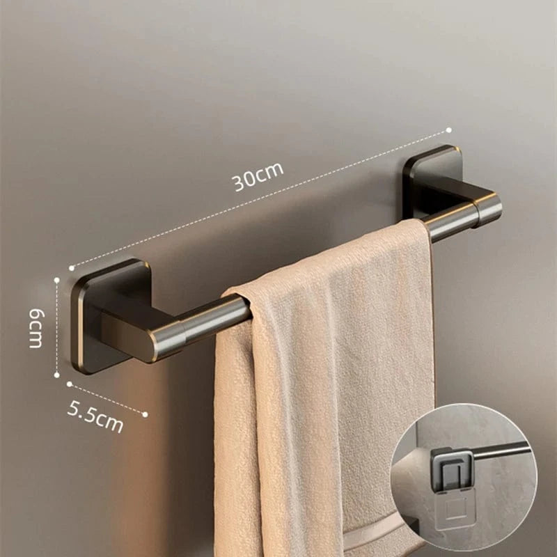 Mitigeo Noir--30CM Porte Serviette Bois Mural