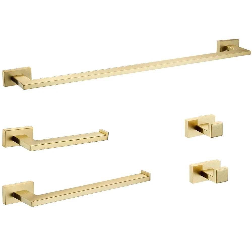 Mitigeo 5-piece Or Porte-Serviette  Mural en Acier inoxydable