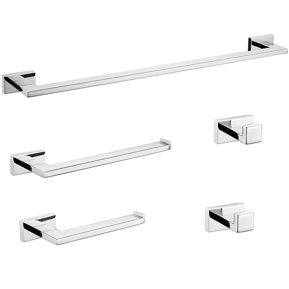 Mitigeo 5-piece set Chrome Porte-Serviette  Mural en Acier inoxydable