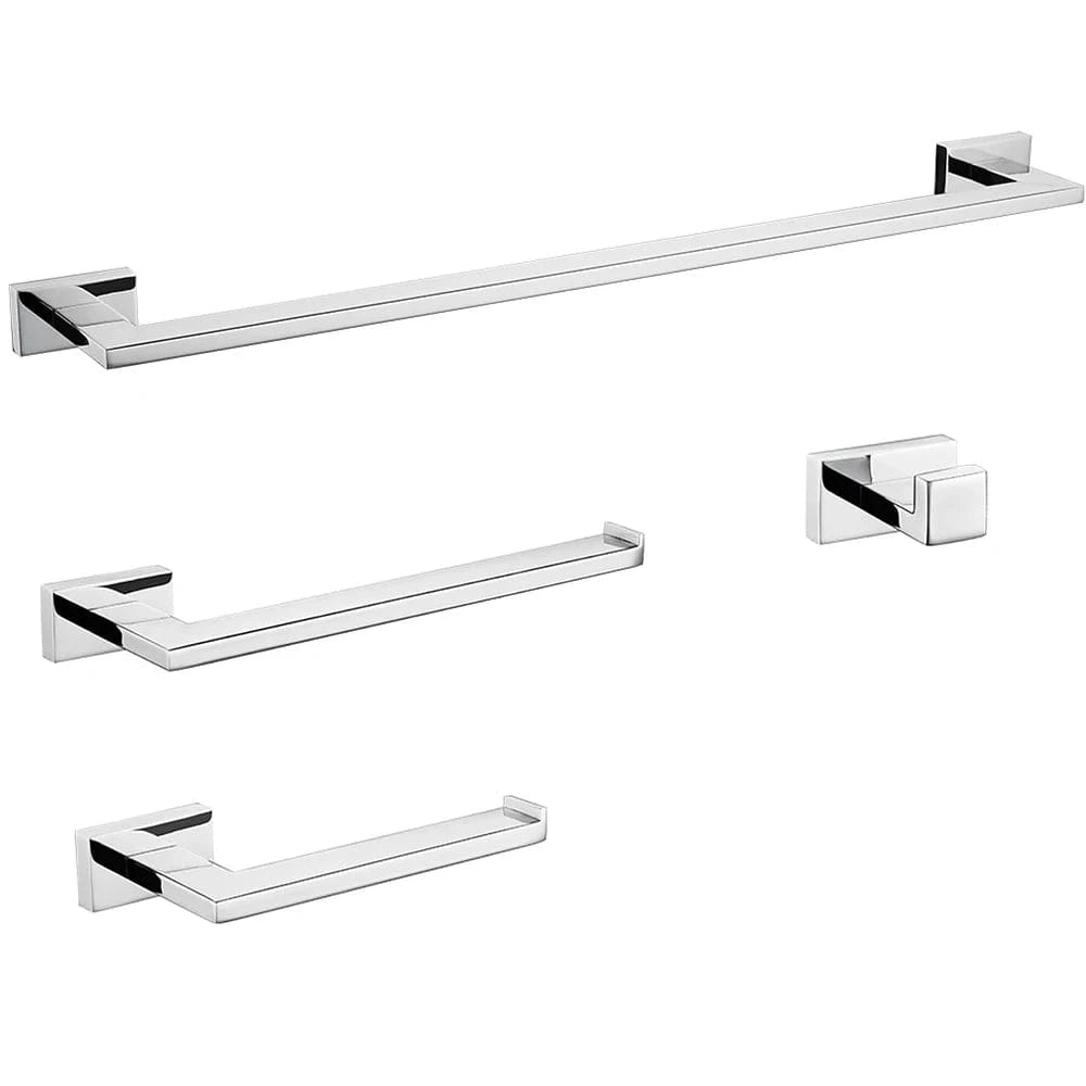 Mitigeo 4-piece  Chrome Porte-Serviette  Mural en Acier inoxydable