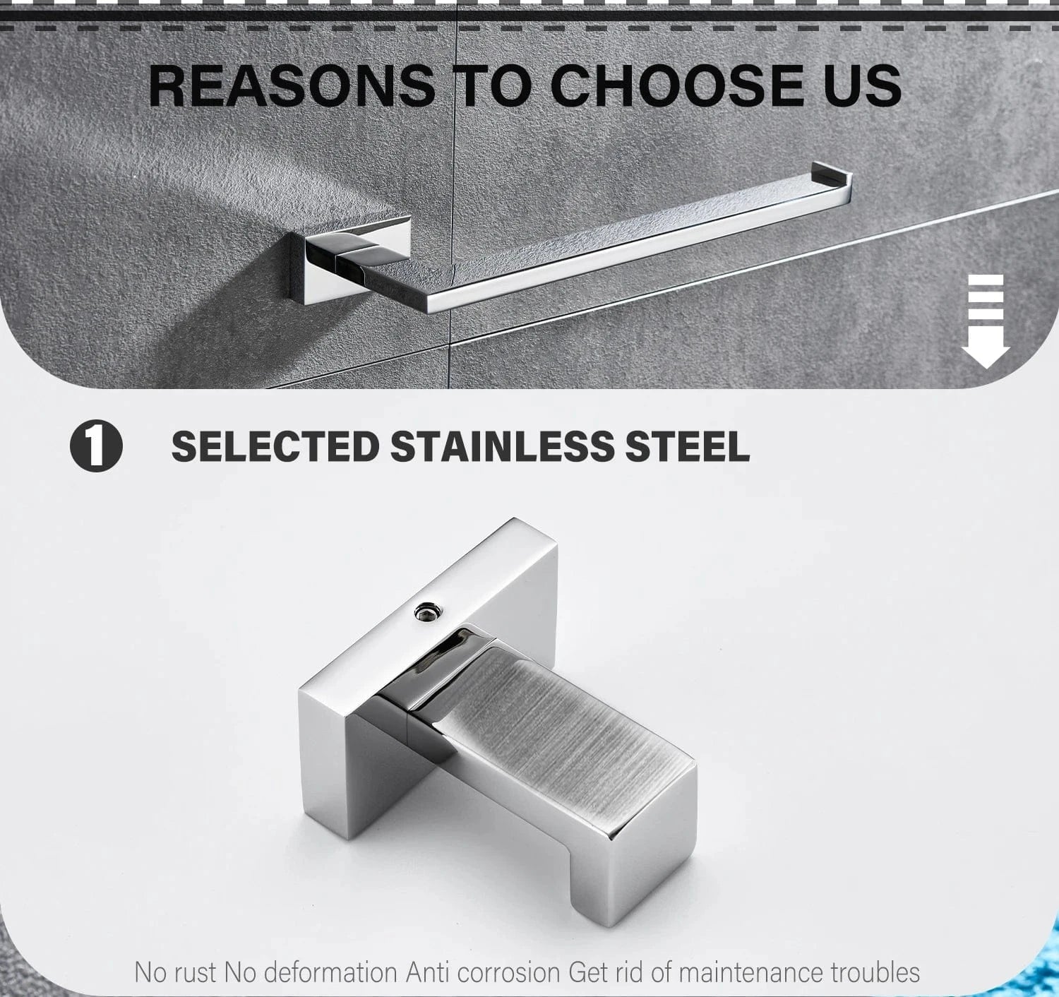 Mitigeo Porte-Serviette  Mural en Acier inoxydable