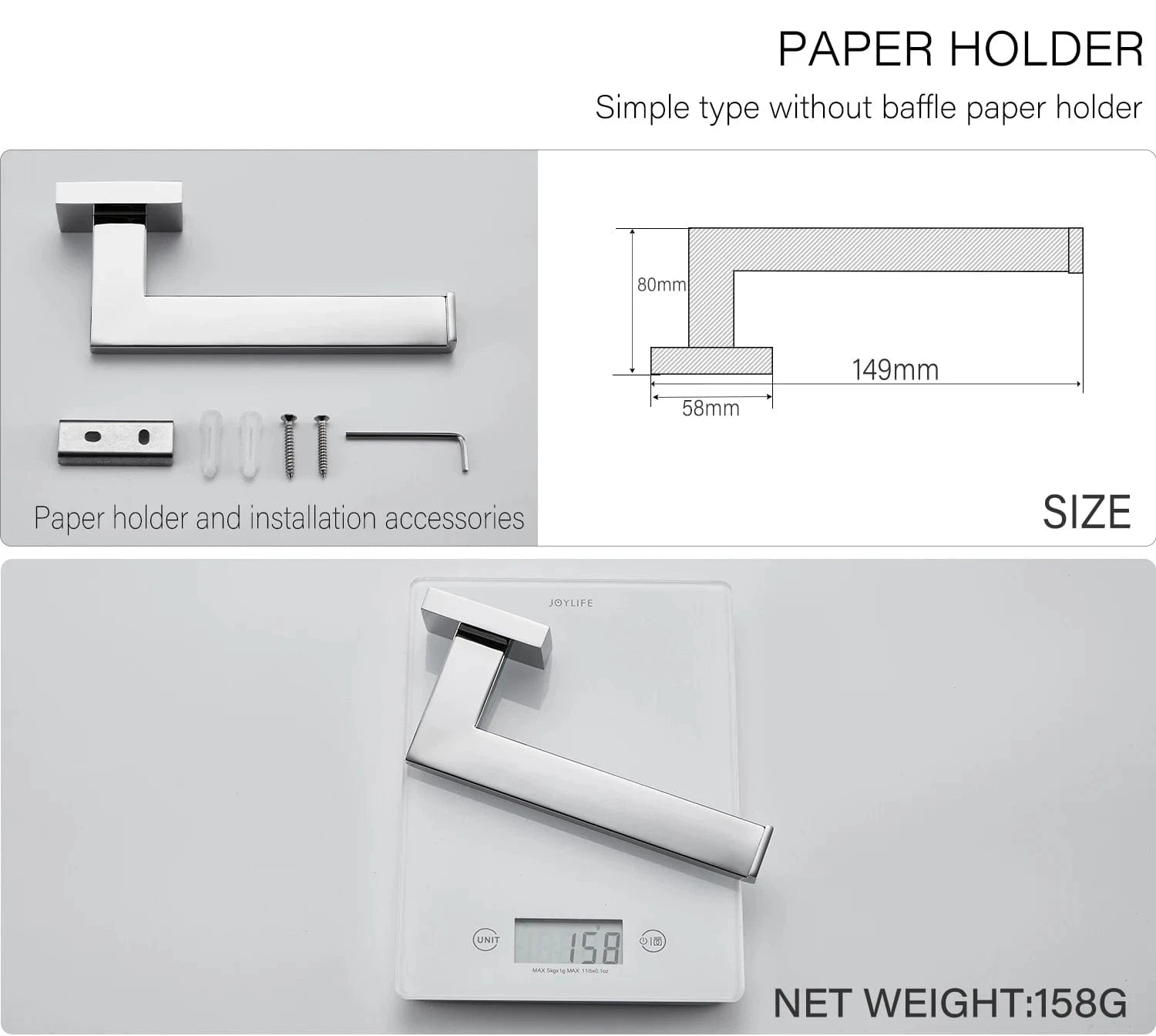 Mitigeo Porte-Serviette  Mural en Acier inoxydable