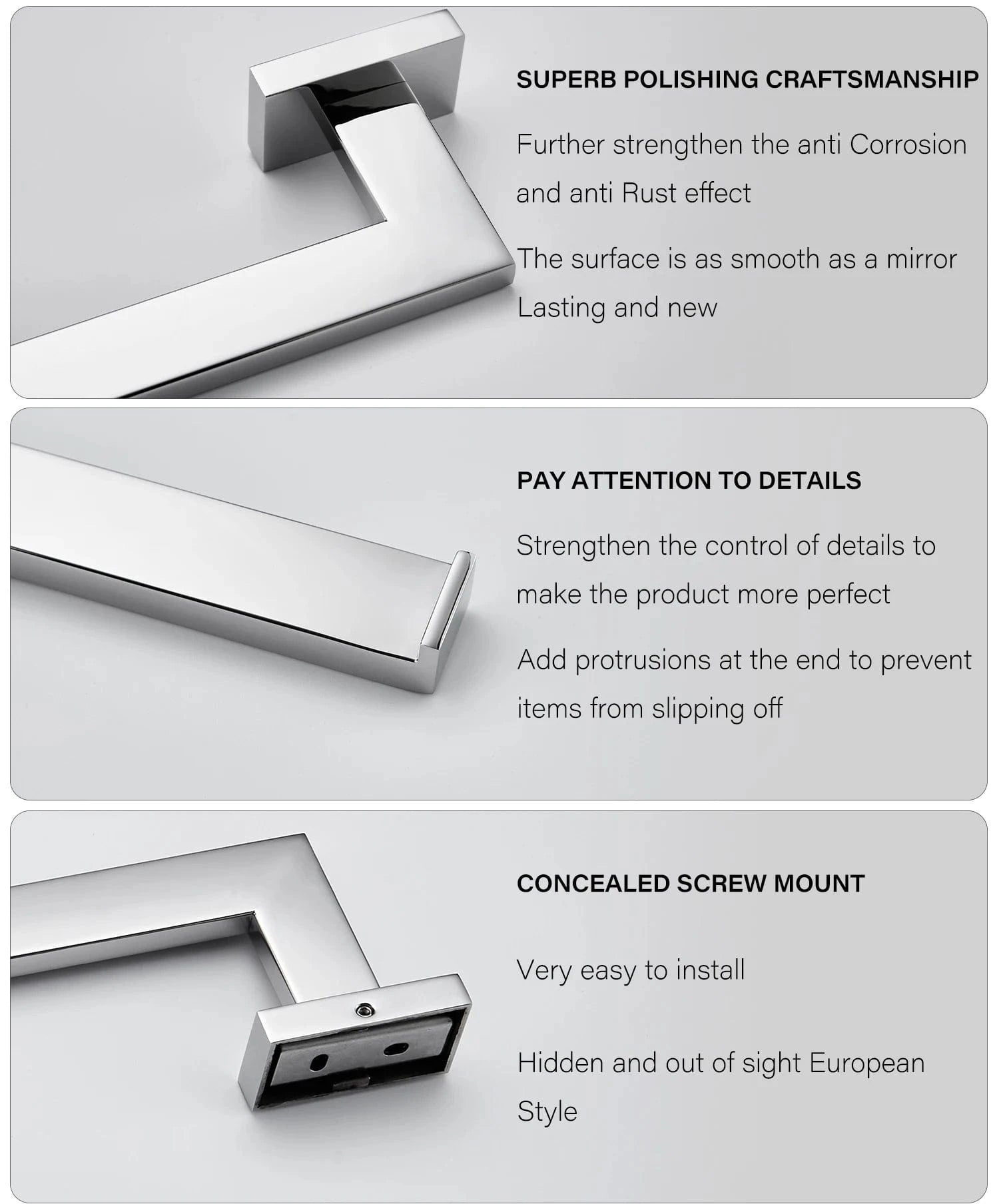 Mitigeo Porte-Serviette  Mural en Acier inoxydable