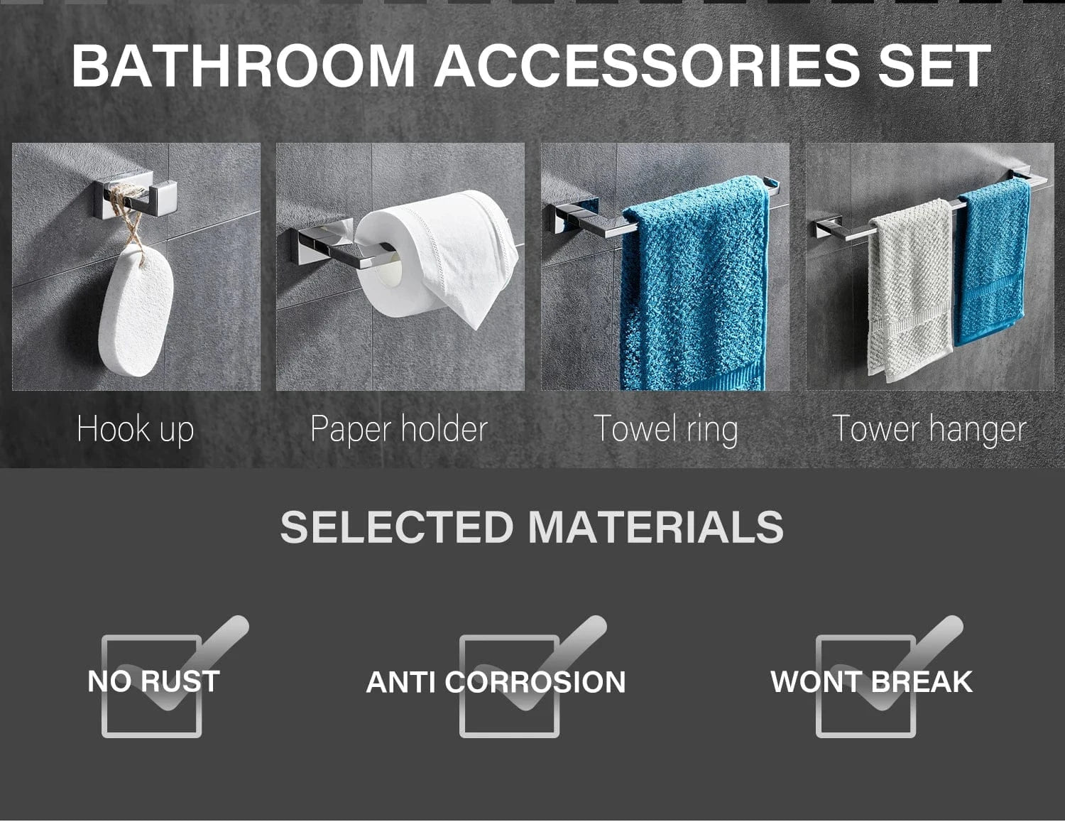 Mitigeo Porte-Serviette  Mural en Acier inoxydable