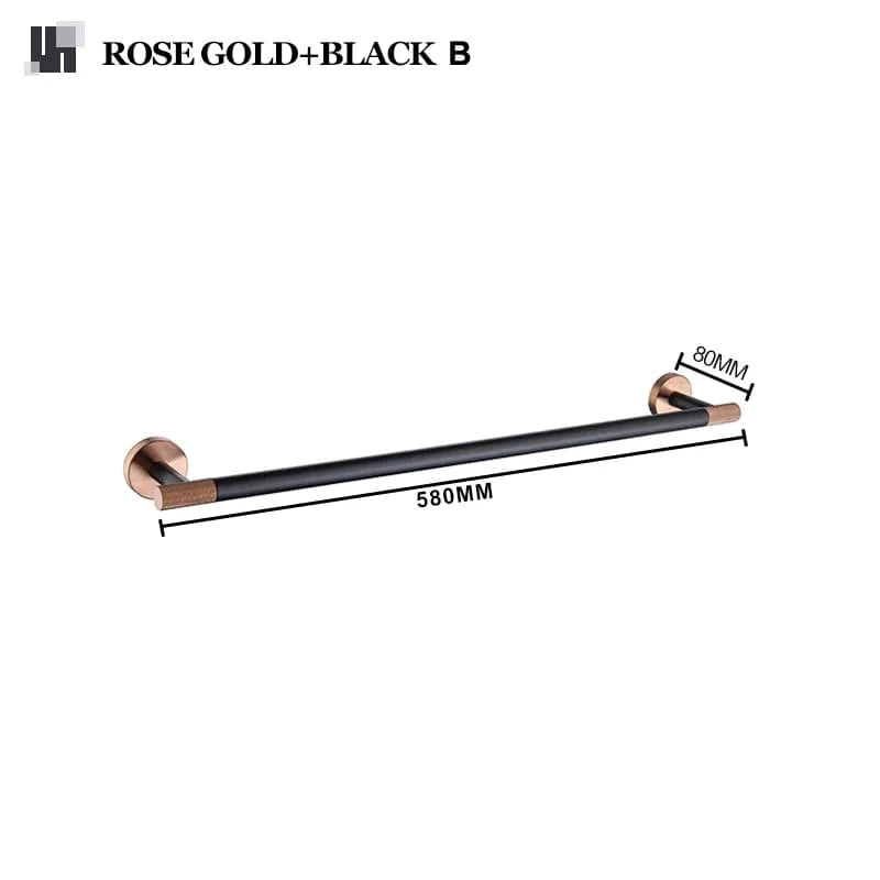 Mitigeo Or Rose Noir B Porte Serviette Mural Salle de Bain