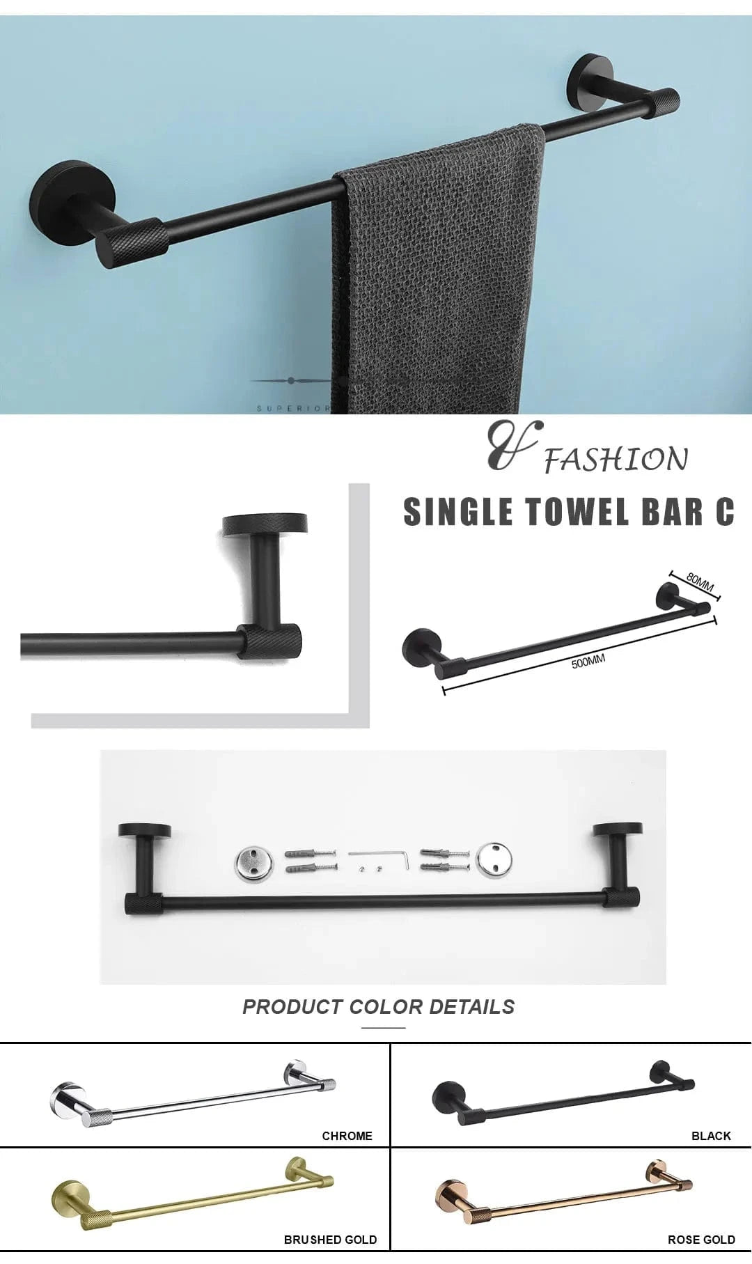 Mitigeo Porte Serviette Mural Salle de Bain