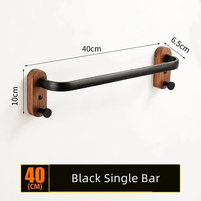 Mitigeo Noir unique  40cm Porte Serviette Murale