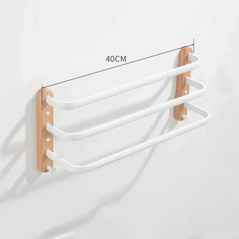 Mitigeo Blanc triple 40cm Porte Serviette Murale