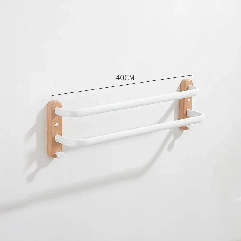 Mitigeo Blanc double 40cm Porte Serviette Murale