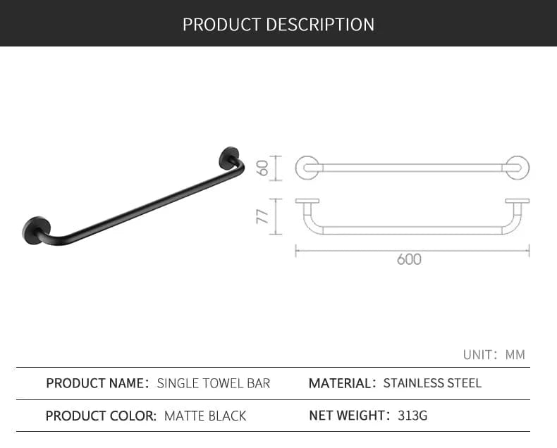 Mitigeo Porte Serviette Salle de Bain Mural
