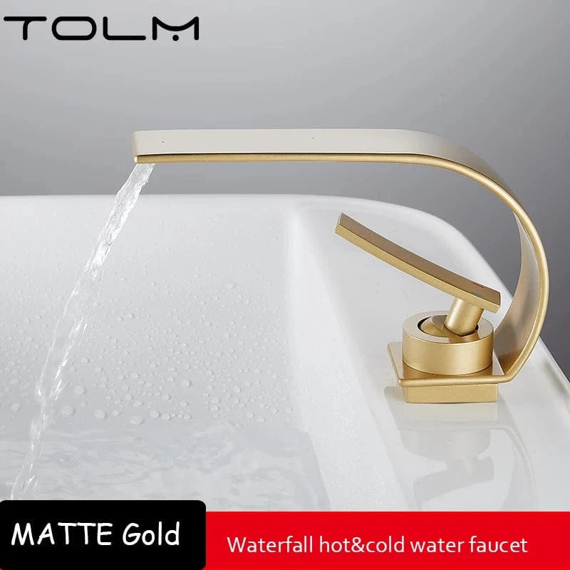 Mitigeo Or Mat Robinet Cascade Lavabo