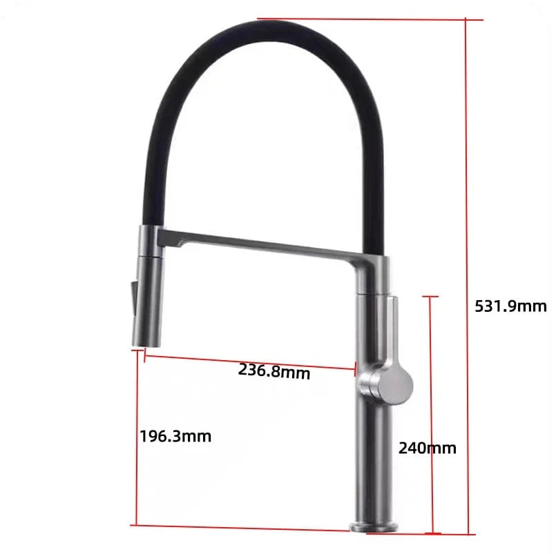 Mitigeo Gris Métallisé Robinet Cuisine Mitigeur avec Douchette