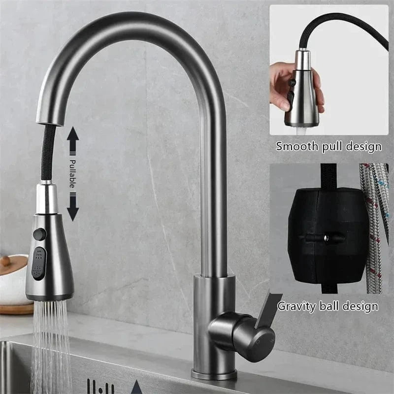 Mitigeo Robinet Cuisine Noir Douchette