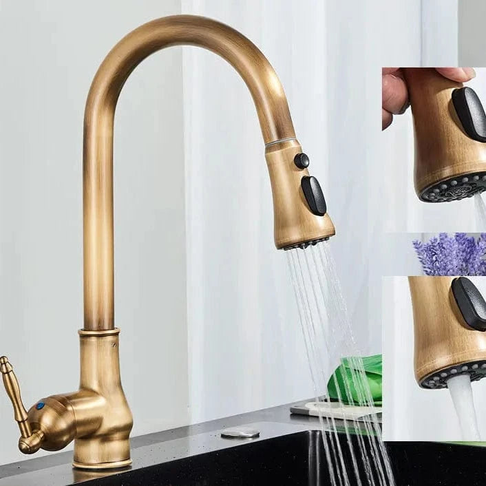 Mitigeo Antique Brass B Robinet Cuisine Vintage Douchette