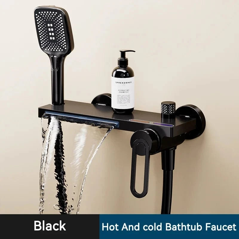 Mitigeo Noir Robinet de Baignoire avec Douchette