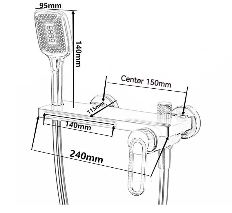 Robinet de Baignoire avec Douchette Mitigeo