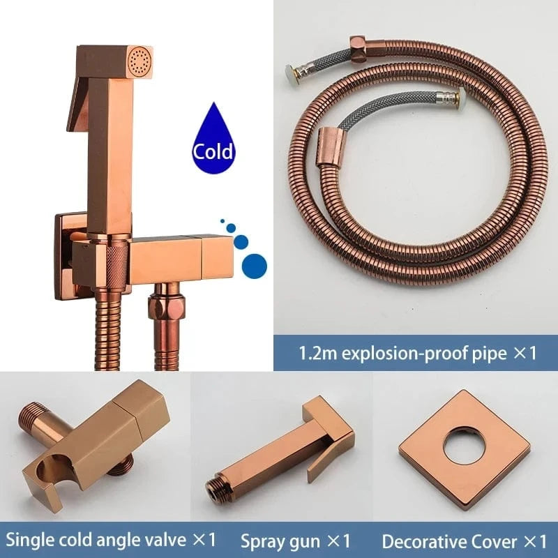 Mitigeo Style B-Rose Or Robinet Douchette WC