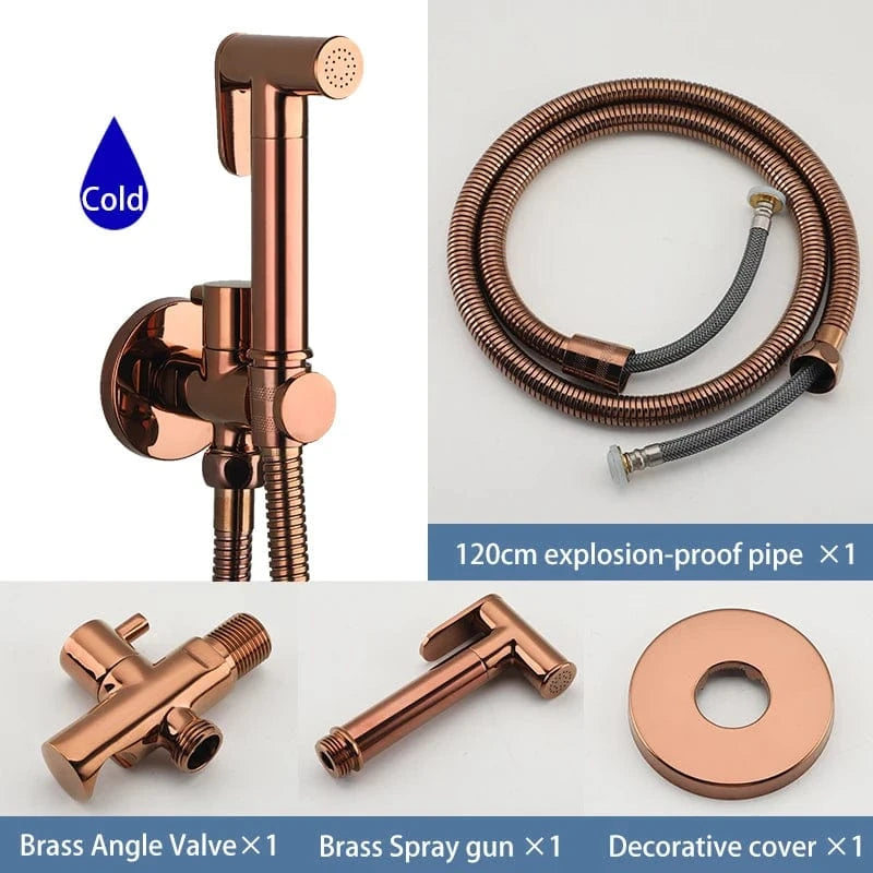 Mitigeo Style A-Rose Or Robinet Douchette WC