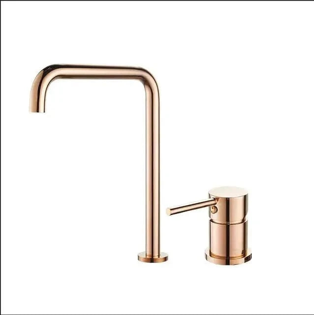 Mitigeo Or rose Robinet Lavabo 2 Trous