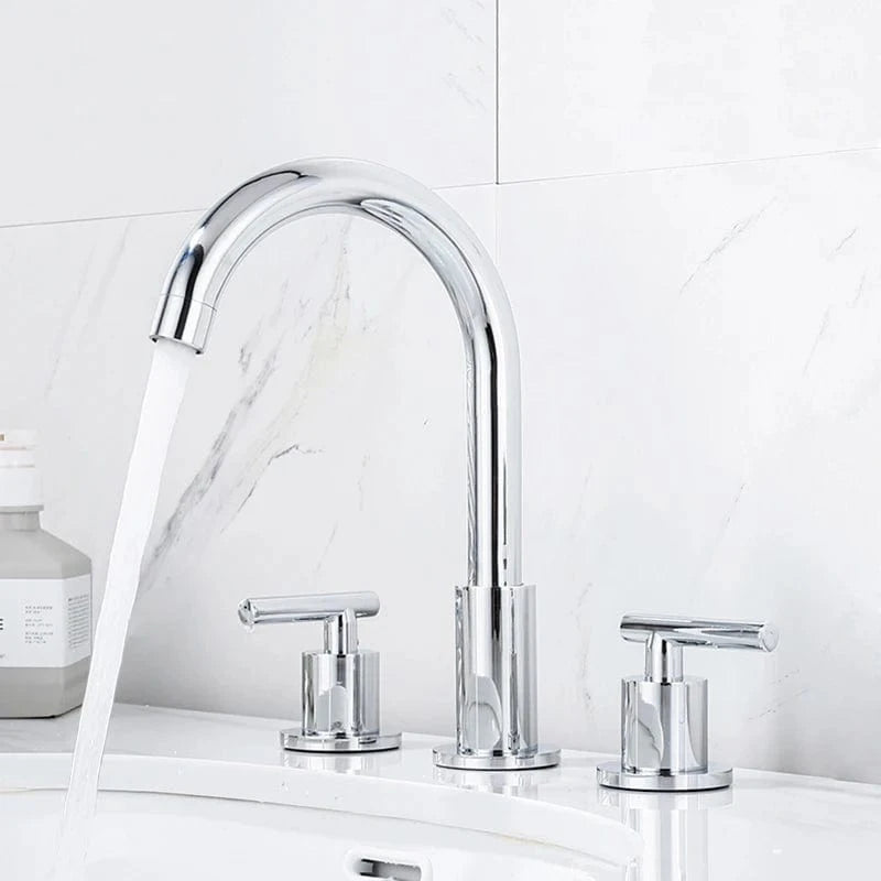 Mitigeo Chrome 3 Robinet Lavabo 3 Trous
