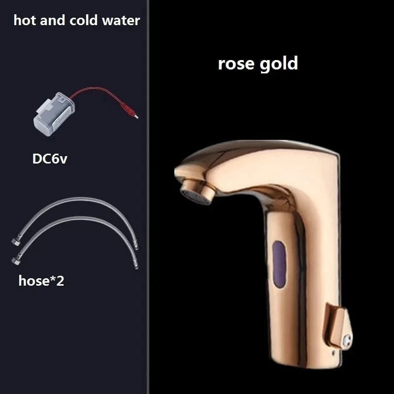 Mitigeo Or Rose DC6v Robinet Lavabo Automatique