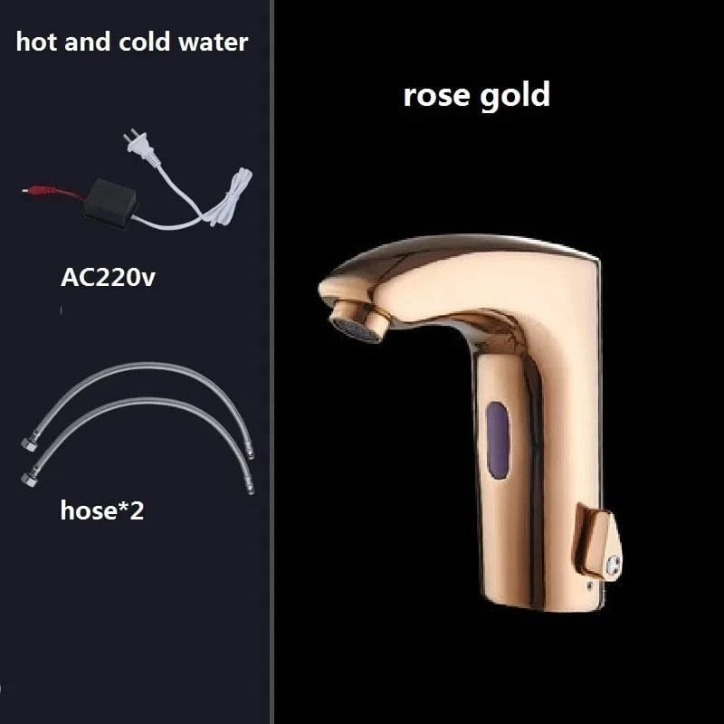 Mitigeo Or Rose AC220v Robinet Lavabo Automatique