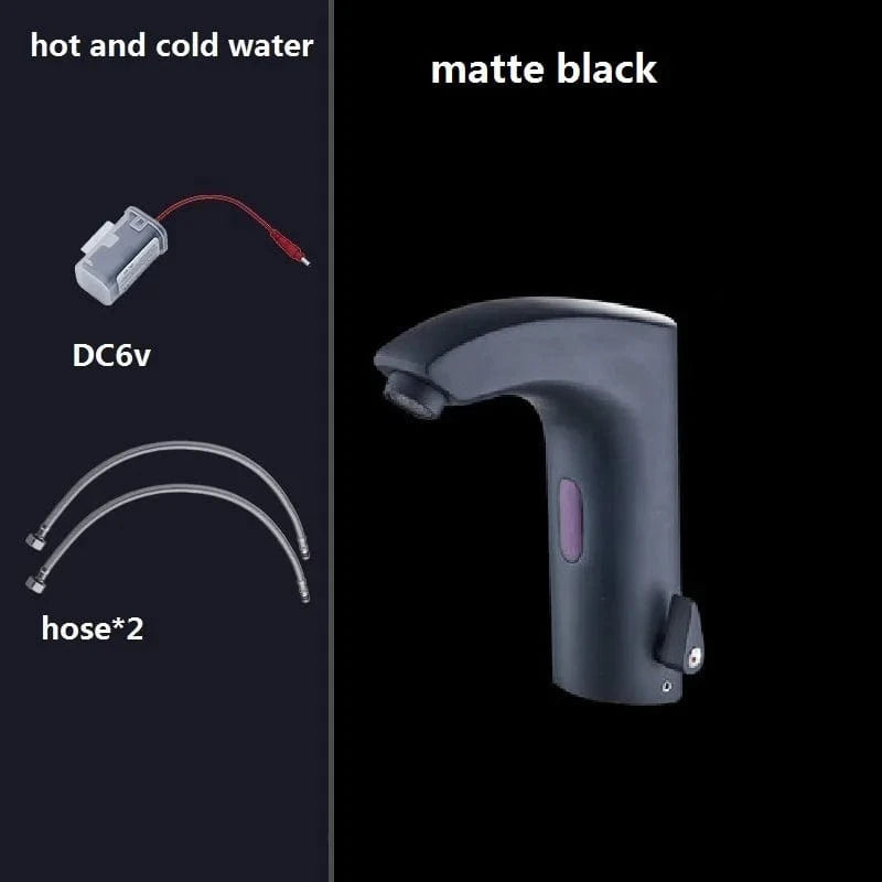 Mitigeo Noir DC6v Robinet Lavabo Automatique