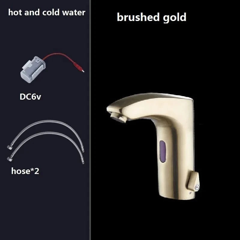 Mitigeo Or Brossé DC6v Robinet Lavabo Automatique
